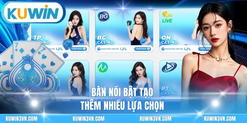 Bàn nổi bật tạo thêm nhiều lựa chọn
